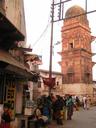 Tower built on the site of a ladys sati, or suicide by throwing oneself onto the funeral pyre of a dead husband. This ritual still takes place in India today.